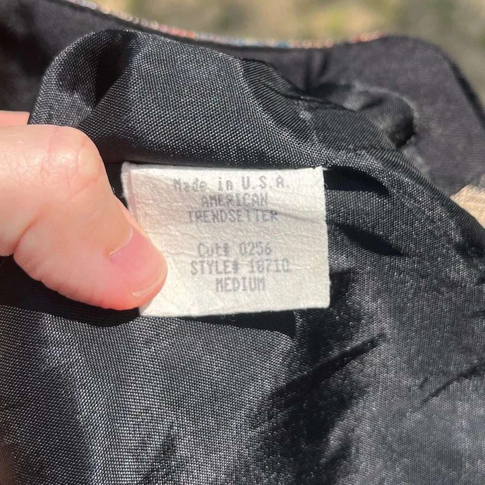 90s American Trendsetter Woven Tapestry Vest Size M Boho Western - Picture 7 of 9